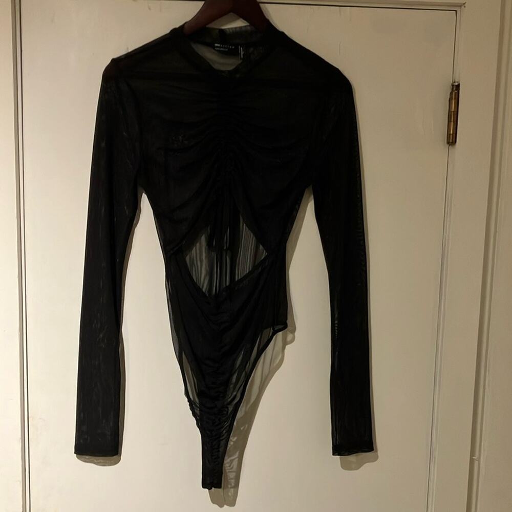 ASOS Design Tall Mesh Ruched Tie bodysuit size US 10